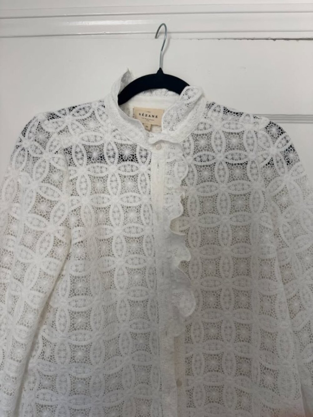 Sezane lace Chlo blouse - sz 34, fits like 4 - Picture 4 of 9